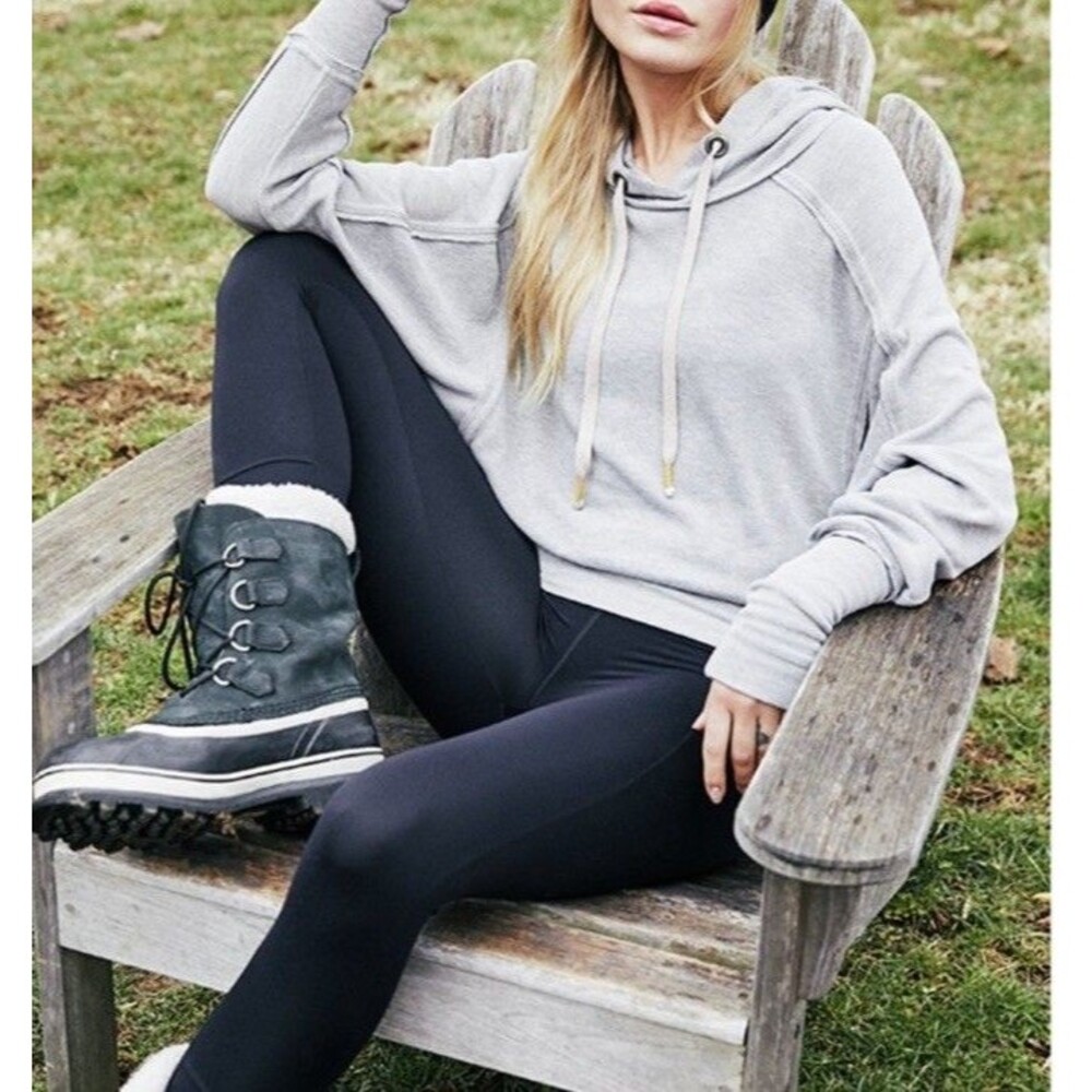 FREE PEOPLE Movement Ready Go Hoodie Women Size Small Gray Modal Blend Oversized